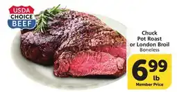 Albertsons Chuck Pot Roast or London Broil Boneless offer