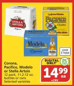 Albertsons Corona, Pacífico, Modelo or Stella Artois offer