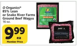 Albertsons O Organics 85% Lean or Snake River Farms Ground Beef Wagyu offer