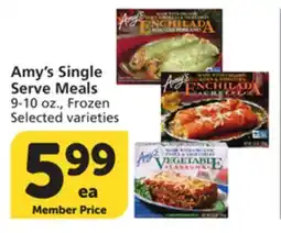 Albertsons Amy's Single Serve Meals offer