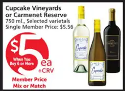 Albertsons Cupcake Vineyards or Carmenet Reserve offer