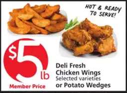 Albertsons Deli Fresh Chicken Wings or Potato Wedges offer