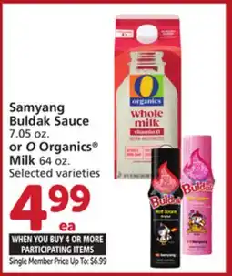 Albertsons Samyang Buldak Sauce 7.05 oz. or O Organics Milk 64 oz offer