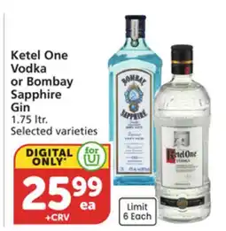 Albertsons Ketel One Vodka or Bombay Sapphire Gin offer