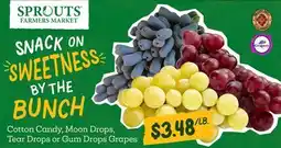 Sprouts Farmers Market Cotton Candy, Moon Drops, Tear Drops or Gum Drops Grapes offer
