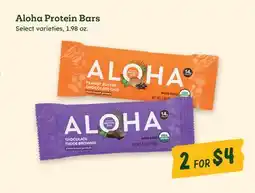 Sprouts Farmers Market Aloha Protein Bars offer
