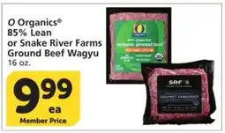 Vons O Organics 85% Lean or Snake River Farms Ground Beef Wagyu offer