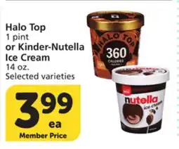 Vons Halo Top 1 pint or Kinder-Nutella Ice Cream offer