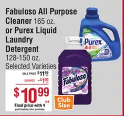 Smart & Final Fabuloso All Purpose Cleaner 165 oz. or Purex Liquid Laundry Detergent 128-150 oz offer