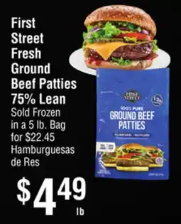 Smart & Final First Street Fresh Ground Beef Patties 75% Lean offer