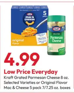 Stater Bros KRAFT MAC & CHEESE 5 CT,KRAFT CHEESE GRATED PARMESAN offer