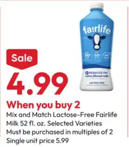 Stater Bros FAIRLIFE MILK REDUCED FAT offer