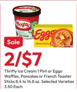 Stater Bros Thrifty Ice Cream 1 Pint or Eggo Waffles, Pancakes or French Toast Sticks offer