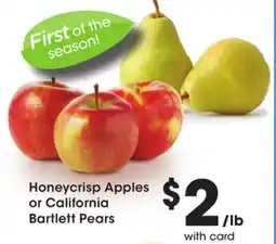 Ralphs Honeycrisp Apples or California Bartlett Pears offer