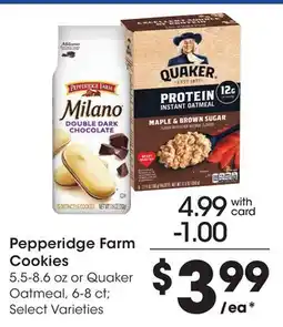 Ralphs Pepperidge Farm Cookies or Quaker Oatmeal offer