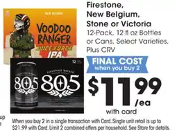 Ralphs Firestone, New Belgium, Stone or Victoria offer