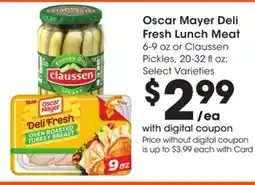 Ralphs Oscar Mayer Deli Fresh Lunch Meat offer