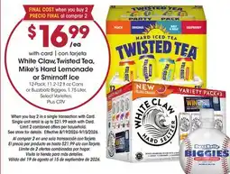 Ralphs White Claw, Twisted Tea, Mike's Hard Lemonade or Smirnoff Ice offer