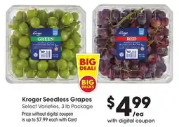 Ralphs Kroger Seedless Grapes offer