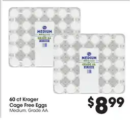 Food 4 Less 60 ct Kroger Cage Free Eggs offer