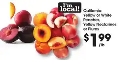 Food 4 Less California Yellow or White Peaches, Yellow Nectarines or Plums offer