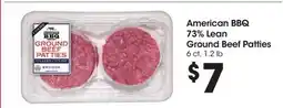 Food 4 Less American BBQ 73% Lean Ground Beef Patties offer