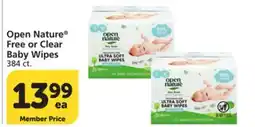 Pavilions Open Nature Free or Clear Baby Wipes offer