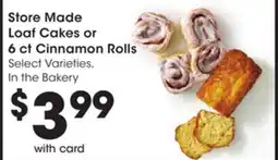 Mariano's Store Made Loaf Cakes or 6 ct Cinnamon Rolls offer