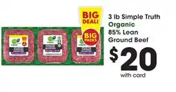 Mariano's 3 lb Simple Truth Organic 85% Lean Ground Beef offer