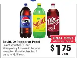 Food 4 Less Squirt, Dr Pepper or Pepsi offer