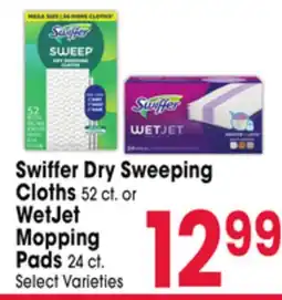 Jewel-Osco Swiffer Dry Sweeping Cloths 52 ct. or WetJet Mopping Pads 24 ct offer