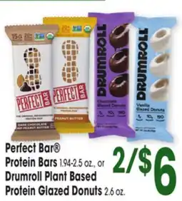 Jewel-Osco Protein Bars 1.94-2.5 oz., or Drumroll Plant Based Protein Glazed Donuts 2.6 oz offer