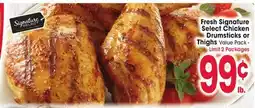 Jewel-Osco Fresh Signature Select Chicken Drumsticks or Thighs offer
