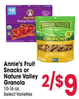 Jewel-Osco Annie's Fruit Snacks or Nature Valley Granola offer