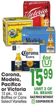 Jewel-Osco Corona, Modelo, Pacifico or Victoria offer
