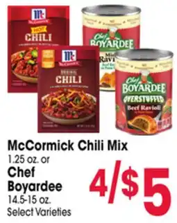 Jewel-Osco McCormick Chili Mix 1.25 oz. or Chef Boyardee 14.5-15 oz offer