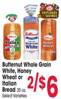 Jewel-Osco Butternut Whole Grain White, Honey Wheat or Italian Bread offer