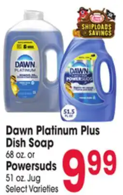 Jewel-Osco Dawn Platinum Plus Dish Soap 68 oz. or Powersuds 51 oz. Jug offer