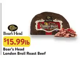 Fresh Thyme Boar's Head London Broil Roast Beef offer