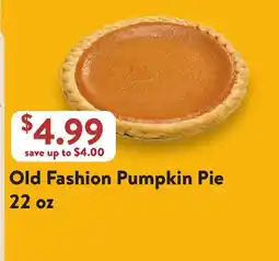 Fresh Thyme Old Fashion Pumpkin Pie offer