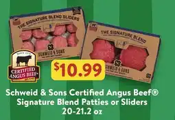 Fresh Thyme Schweid & Sons Certified Angus Beef Signature Blend Patties or Sliders offer