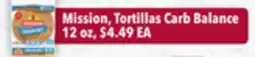 Tony’s Fresh Market Mission, Tortillas Carb Balance offer
