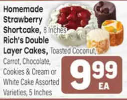 Tony’s Fresh Market Homemade Strawberry Shortcake, 8 Inches Rich's Double Layer Cakes offer