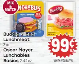 Tony’s Fresh Market Buddig Sliced Lunchmeat, Oscar Mayer Lunchables Basics offer