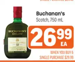 Tony’s Fresh Market Buchanan's Scotch offer