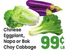 Tony’s Fresh Market Chinese Eggplant, Napa or Bok Choy Cabbage offer
