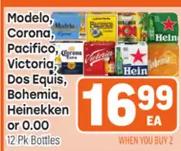 Tony’s Fresh Market Modelo, Corona, Pacifico, Victoria, Dos Equis, Bohemia, Heinekken or 0.00 offer