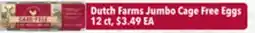 Tony’s Fresh Market Dutch Farms Jumbo Cage Free Eggs offer