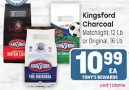 Tony’s Fresh Market Kingsford Charcoal offer