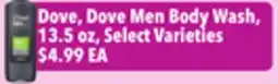 Tony’s Fresh Market Dove, Dove Men Body Wash offer